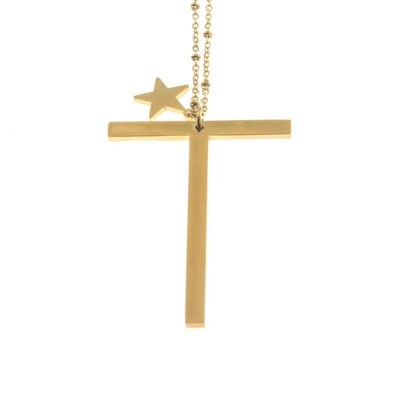 Collana con lettera t iniziale donna acciaio