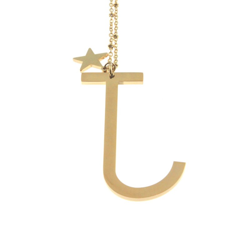 Collana con lettera j iniziale donna acciaio
