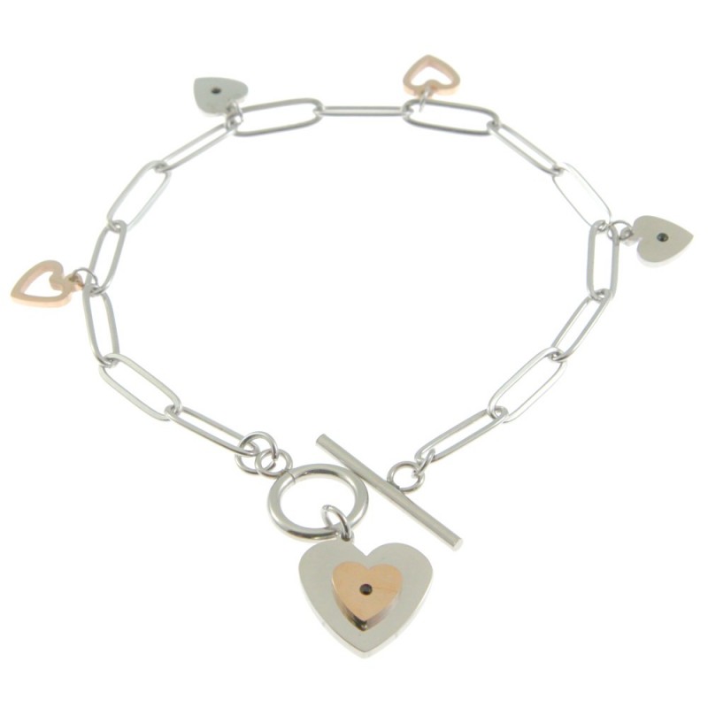 Bracciale con cuore donna acciaio