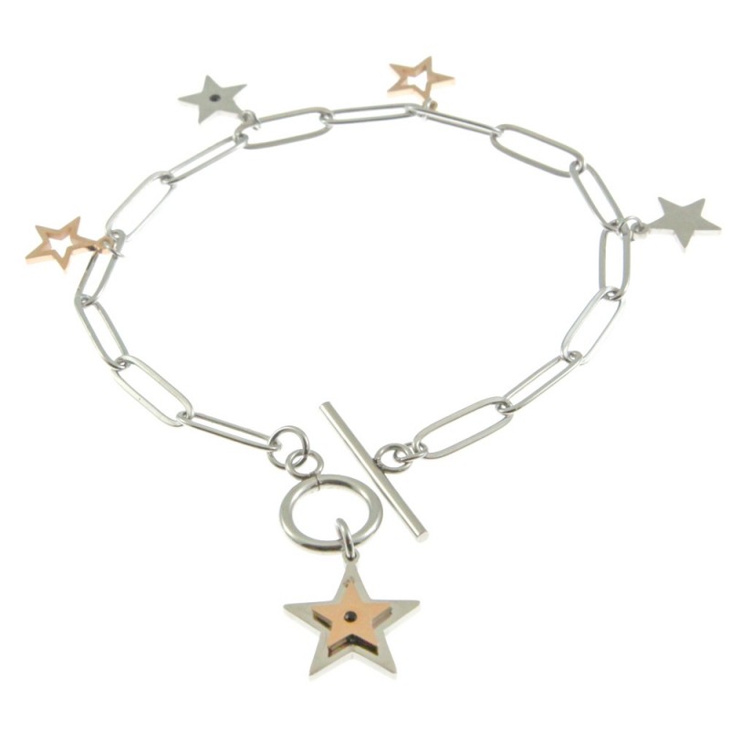 Bracciale con stella donna acciaio