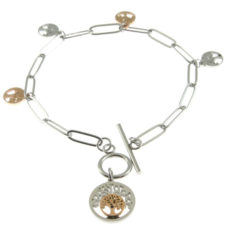 Bracciale con albero della vita donna acciaio