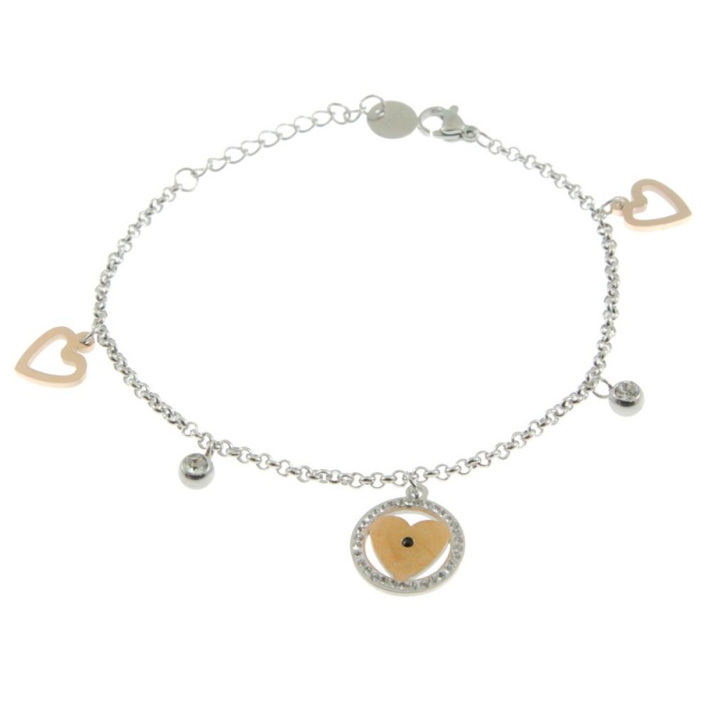 Bracciale con cuore donna acciaio