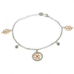 Bracciale con quadrifoglio donna acciaio