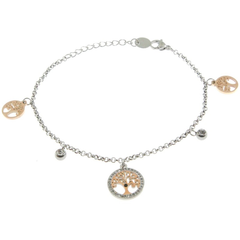 Bracciale con albero della vita donna acciaio