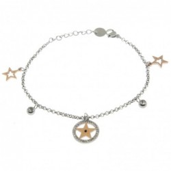 Bracciale con stella donna acciaio