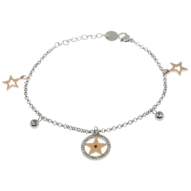 Bracciale con stella donna acciaio