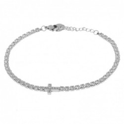bracciale tennis donna acciaio con croce