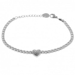 bracciale tennis donna acciaio con cuore