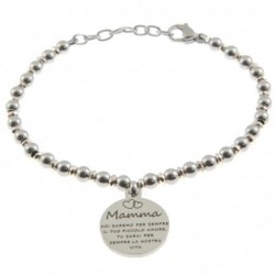 bracciale mamma comìn frase in acciaio