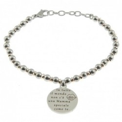 bracciale mamma comìn frase in acciaio