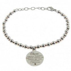 bracciale mamma comìn frase in acciaio