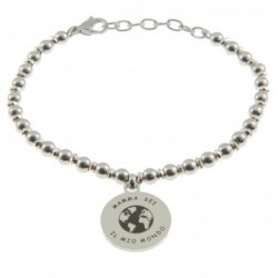 bracciale mamma comìn frase in acciaio
