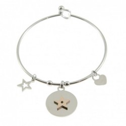 bracciale con stella donna rigido acciaio