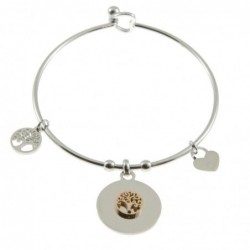 bracciale albero della vita donna rigido acciaio