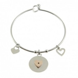 bracciale con cuore donna rigido acciaio