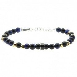 bracciale uomo pietre dure e acciaio