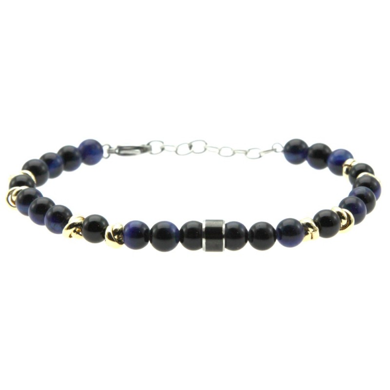 bracciale uomo pietre dure e acciaio