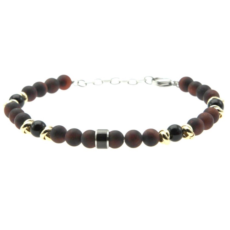 bracciale uomo pietre dure e acciaio