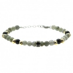 bracciale uomo pietre dure e acciaio