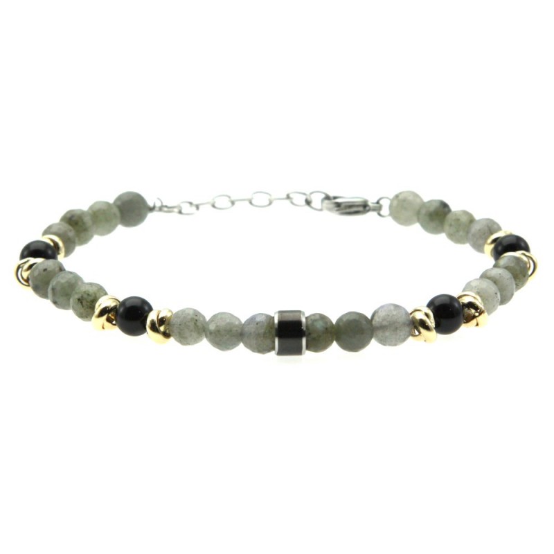 bracciale uomo pietre dure e acciaio