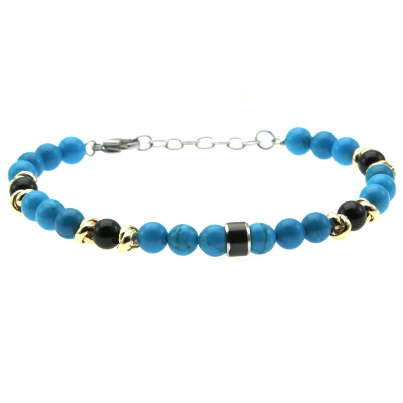 bracciale uomo pietre dure e acciaio