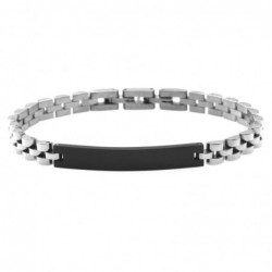 bracciale uomo acciaio con piastra da incidere
