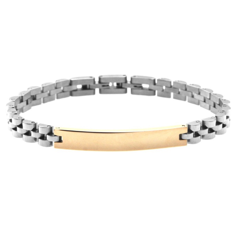 bracciale uomo acciaio con piastra da incidere