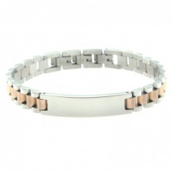 bracciale uomo president con piastra da incidere acciaio