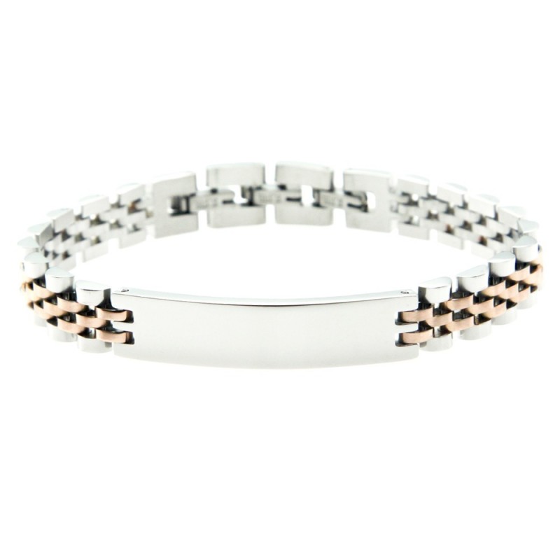 bracciale uomo jubilee con piastra da incidere acciaio