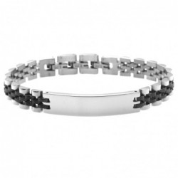 bracciale uomo jubilee con piastra da incidere acciaio