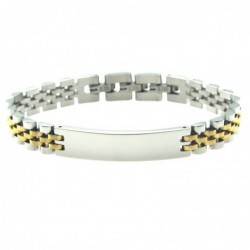 bracciale uomo jubilee con piastra da incidere acciaio