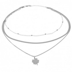 collana donna con quadrifoglio in acciaio