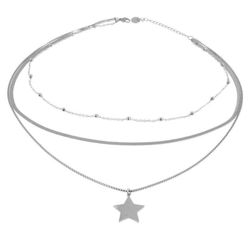 collana donna con stellina in acciaio