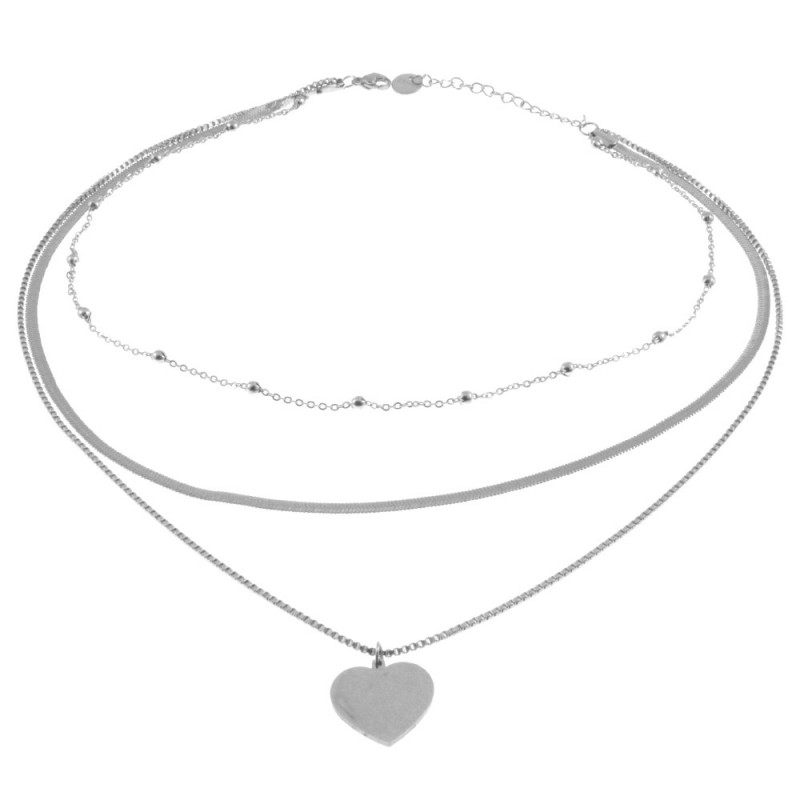 collana donna con cuore in acciaio