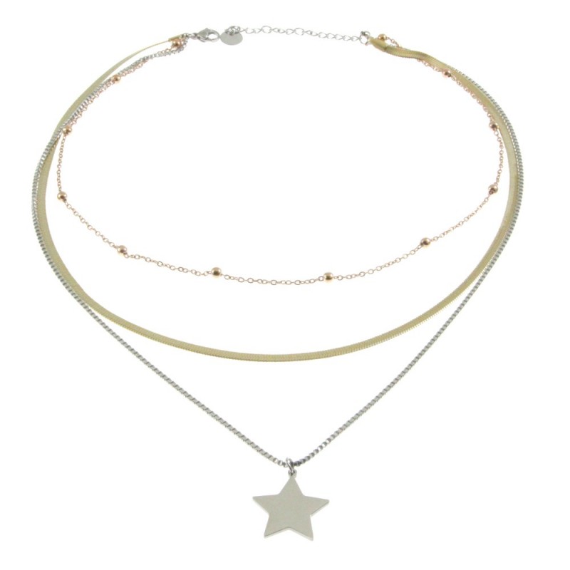 collana donna con stella in acciaio