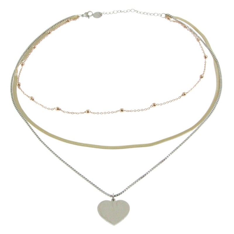 collana donna con cuore in acciaio