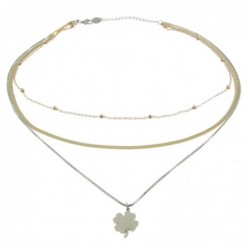 collana donna con quadrifoglio in acciaio