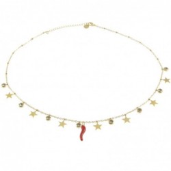 collana girocollo donna con corno napoletano portafortuna