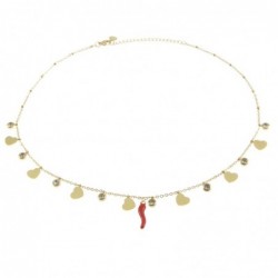 collana girocollo donna con corno napoletano portafortuna