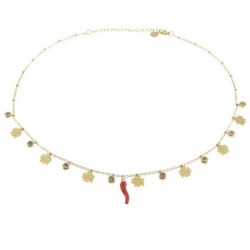 collana girocollo donna con corno napoletano portafortuna