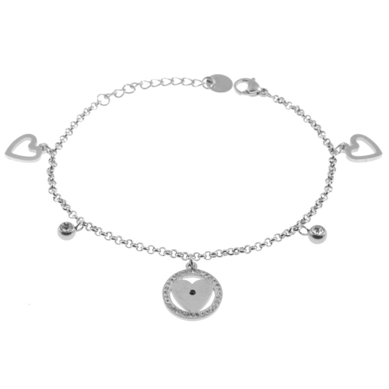 Bracciale con cuore donna acciaio