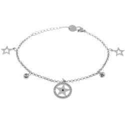 Bracciale con stella donna acciaio