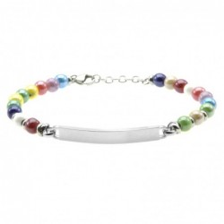 bracciale uomo donna colorato con piastra in acciaio