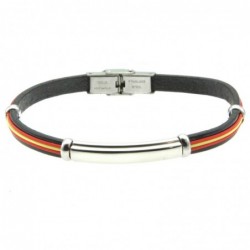 bracciale uomo spagna pelle cotone piastra acciaio