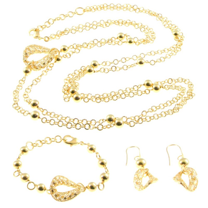Parure donna in bronzo dorato