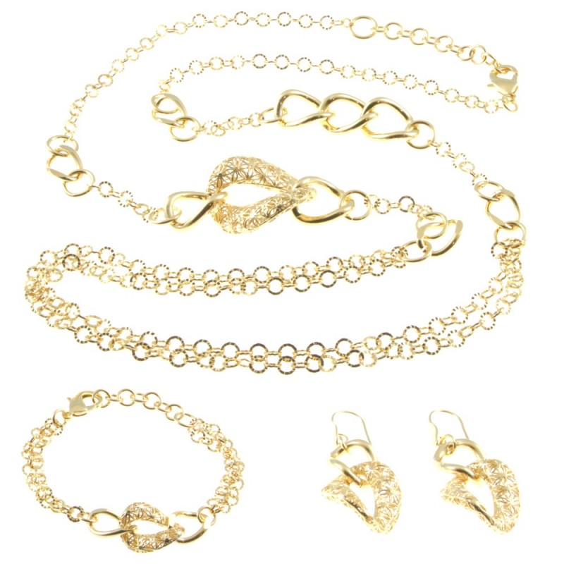 Parure donna in bronzo dorato