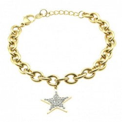 bracciale donna stella in acciaio dorato