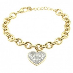 bracciale donna cuore in acciaio dorato