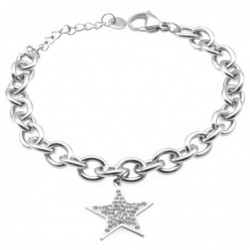 bracciale donna stella in acciaio
