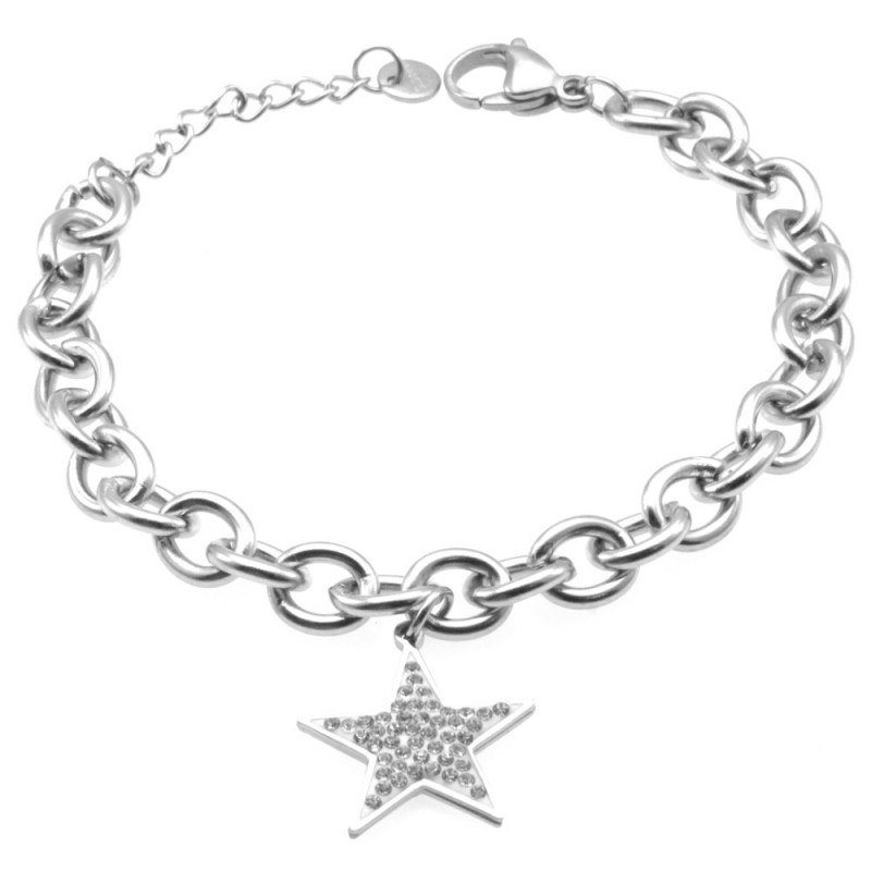 bracciale donna stella in acciaio